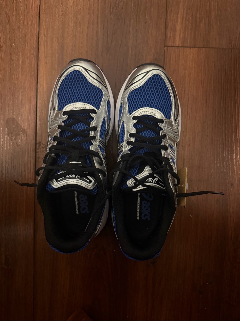 Asics Silver and Blue Athletic Running Shoes